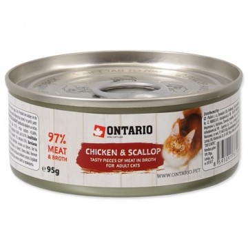 Canned food for cats - Ontario Chicken Pieces+Scallop 95g