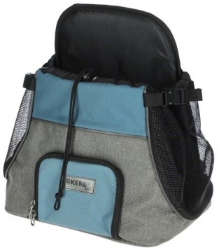 KERBL Vacation travel bag grey-blue - dog/cat carrier up to 8 kg - 31x24x38 cm