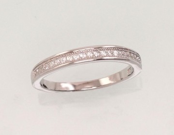 Silver ring #2101478(PRh-Gr)_CZ, Silver 925°, Rhodium (Plating), Zirkons, Size: 18, 2 gr.