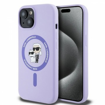 Karl Lagerfeld KLHMP15SSCMKCRHU iPhone 15 6.1" fioletowy|purple hardcase Silicone KC Heads Ring MagSafe