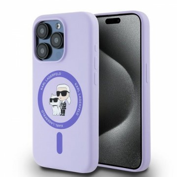 Karl Lagerfeld KLHMP15LSCMKCRHU iPhone 15 Pro 6.1" fioletowy|purple hardcase Silicone KC Heads Ring MagSafe