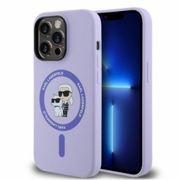 Karl Lagerfeld KLHMP14LSCMKCRHU iPhone 14 Pro 6.1" fioletowy|purple HC MagSafe Silicone KC Heads Ring