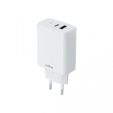 Maxlife MXTC-10-20AC PD QC charger 1x USB-C 1x USB 20W white