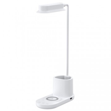 Elight T9 5W Galda fleksibla Lampa ar 15W Bezvadu lādētāju + Pildspalvu glāze USB-C pieslēgums Balta