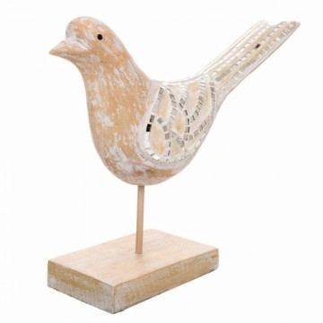 Decorative Figure Alexandra House Living White Natural Wood Glass Bird 26 x 12 x 30 cm