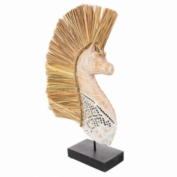 Decorative Figure Alexandra House Living Black Natural Wood Glass Marine algae Horse 52 x 10 x 30 cm