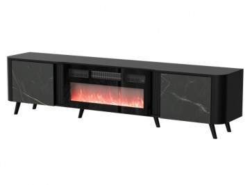 Cama RTV cabinet Volare 200 x 39 x 49 cm black/san sebastian + fireplace