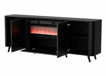 Cama Meble Cama Volare chest of drawers 200 x 39 x 75 cm black/san sebastian + fireplace