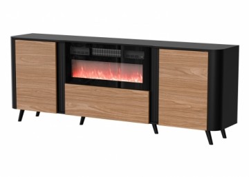 Cama Meble Cama Volare chest of drawers 200 x 39 x 75 cm black/walnut + fireplace