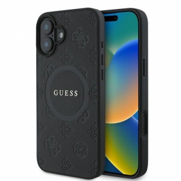 Guess GUHMP16MPSAPSMEK iPhone 16 Plus 6.7" czarny|black hardcase Saffiano Peony Classic Logo MagSafe