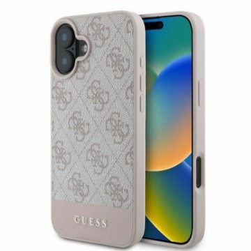 Guess GUHCP16SG4GLPI iPhone 16 6.1" różowy|pink hardcase 4G Bottom Stripe