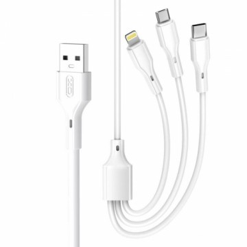 XO cable NB230 3w1 USB - Lightning + USB-C + microUSB 1,0m 2,4A white