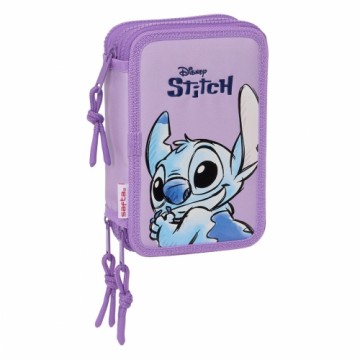 Triple Pencil Case Lilo & Stitch Sweet Blue Lilac 12,5 x 19,5 x 5,5 cm 36 Pieces