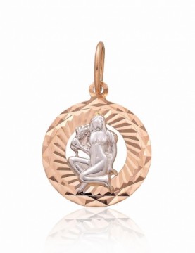 Gold pendant #1300828(Au-R+Au-W), White/Red Gold 585°, 0.96 gr.