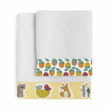 Towel set HappyFriday Harvestwood Multicolour 2 Pieces