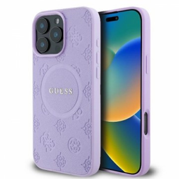 Guess GUHMP16XPSAPSMEU iPhone 16 Pro Max 6.9" purpurowy|purple hardcase Saffiano Peony Classic Logo MagSafe