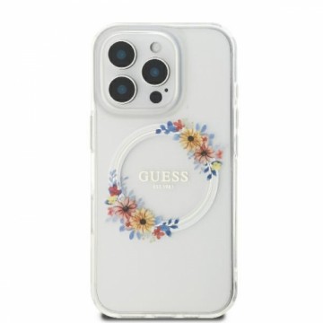 Guess GUHMP16XHFWFCT iPhone 16 Pro Max 6.9" przeźroczysty|transprent hardcase IML Flowers Wreath MagSafe