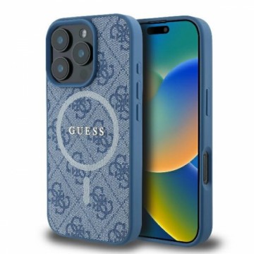 Guess GUHMP16XG4GFRB iPhone 16 Pro Max 6.9" niebieski|blue hardcase 4G Ring Classic Logo MagSafe