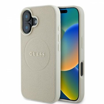 Guess GUHMP16SPGHSMME iPhone 16 6.1" beżowy|beige hardcase Grained Ring MagSafe