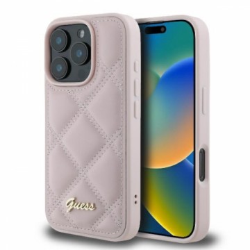 Guess GUHCP16XPSQSQSP iPhone 16 Pro Max 6.9" różowy|pink hardcase Quilted Metal Logo