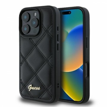 Guess GUHCP16XPSQSQSK iPhone 16 Pro Max 6.9" czarny|black hardcase Quilted Metal Logo