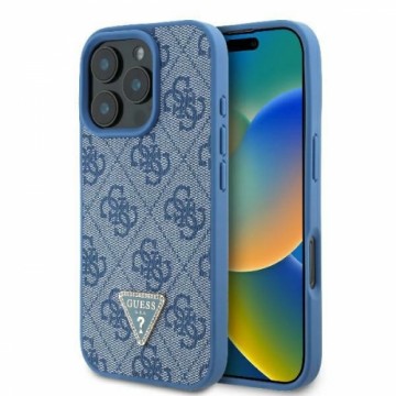 Guess GUHCP16XP4TDPB iPhone 16 Pro Max 6.9" niebieski|blue hardcase Leather 4G Triangle Strass MagSafe