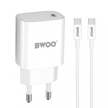 BWOO 20W wall charger CDA159 with cable USB-C to USB-C