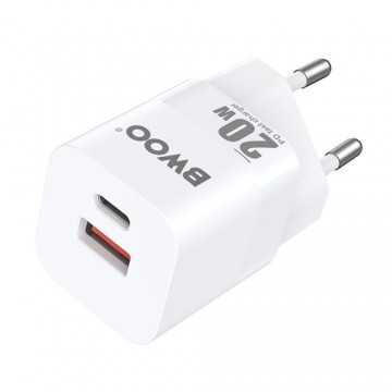 BWOO 20W mini wall charger CDA156 USB-C, USB-A