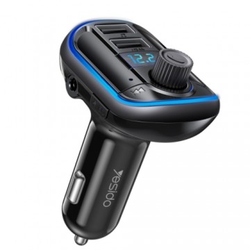 Yesido Y44 Bluetooth 5.0 FM / MP3 Transmitter & Car Charger 2x USB 3.1A + Micro SD Black