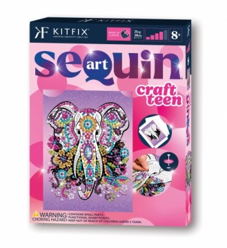 KITFIX Amatniecības komplekts Sequin Art Craft Teen spīdumiņu māksla, Zilonis