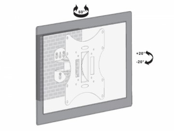 Maclean MC-501A Universal Wall TV Bracket 23-42" uo to 30kg vesa 200x200 Black