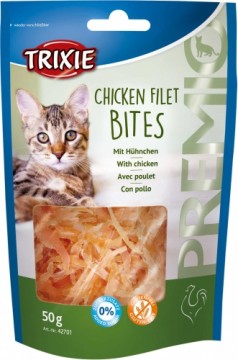 Gardumi kaķiem : Trixie Premio Chicken Filet Bites 50g.