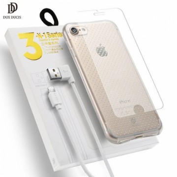 Dux Ducis 3 in 1 Set / Силиконовый чехол 0.3 mm / Защитное стекло 9H / Micro USB Кабель 90 cm / Для Samsung J330 Galaxy J3 (2017)