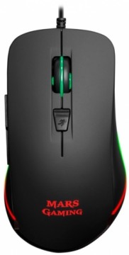 Mars Gaming MM118 Spēļu Pele ar Papildus Pogām / RGB / 400 - 9800 DPI / USB / Melna