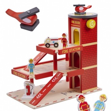 Lulilo Children's Wooden Parking Fire Station