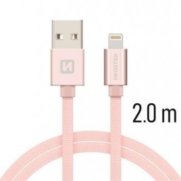 Swissten Textile Fast Charge 3A Lightning Data and Charging Cable 2m