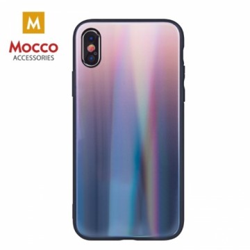 Mocco Aurora Glass Silikona Apvalks Priekš Apple iPhone XS Max Brūns - Melns