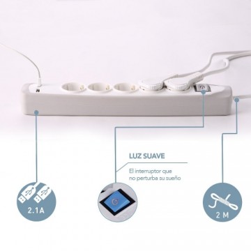 Electraline 62153 Multisocket 3P+2USB 2.0M