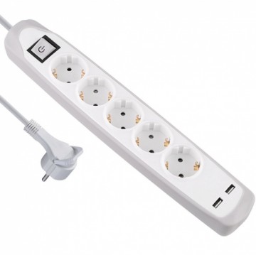 Electraline 62159 Multisocket 5P 2xUSB 2m