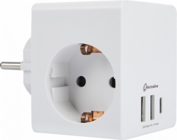 Electraline 55085 Socket with 2x USB-A / USB-C QC 18W charger