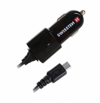 Swissten Premium Auto Lādētājs 12 / 24V ar Micro USB vadu