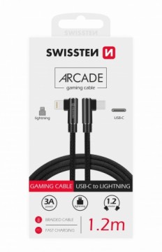 Swissten L Type Textile Universal Quick Charge 3.1 USB-C to Lightning Data and Charging Cable 1.2m