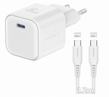 Swissten Tīkla Lādētājs GaN USB-C 35W PD + Datu kabelis USB-C - USB-C 1.2m