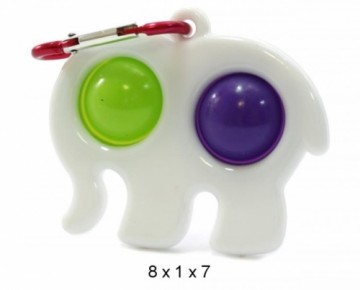 Mocco Bubble Pop It Antistress Sensory /  Elephant / keychain / White