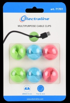 Electraline 71701 Multipurpose Cable Clips øMax -8mm 6pcs.