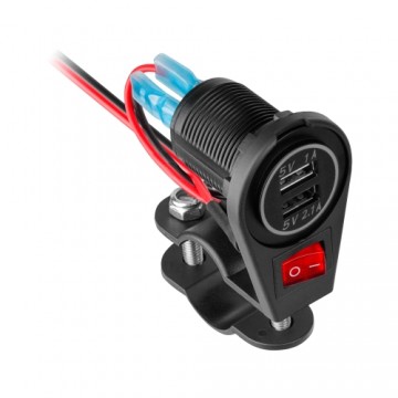 Peiying CHR0008 Built-in car charger with switch 2x USB 5V/2.1A