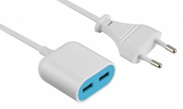 Electraline 500343 Зарядное устройство 2xUSB / 2.4A / 1.5m