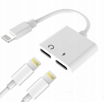 Wooco J-008 Dual Audio & Charge Audio un Uzlādes Adapteris 2x Lightning