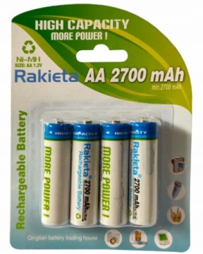 Rakieta Uzlādējamas Baterijas AA / 4gab. / 2700mAh