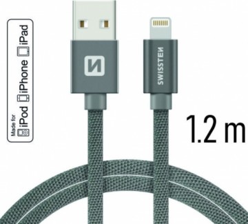 Swissten MFI Textile Fast Charge 3A Lightning Data and Charging Cable 1.2m